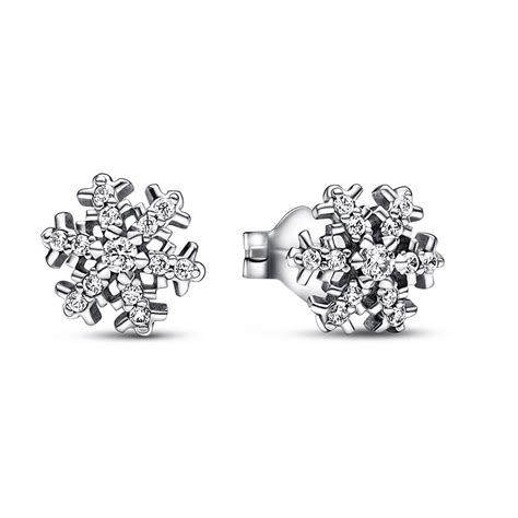 Sparkling Snowflake Stud Earrings Pandora